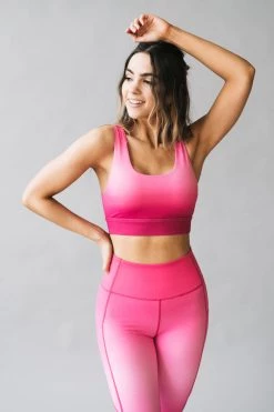 Maven Thread Tops Fierce Sports Bra - Pink Ombre | MT SPORT