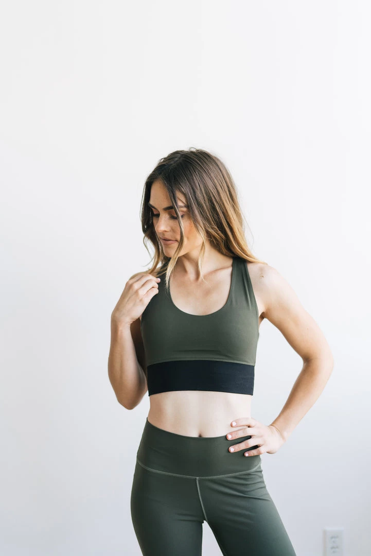 Maven Thread Criss Cross Sports Bra - Olive Green / Black | MT LUXE 12 Maven Thread Criss Cross Sports Bra - Olive Green / Black | MT LUXE