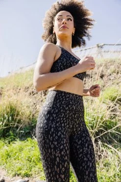 Maven Thread Inspire Leggings - Black W/Brown Leopard | MT SPORT Bottoms