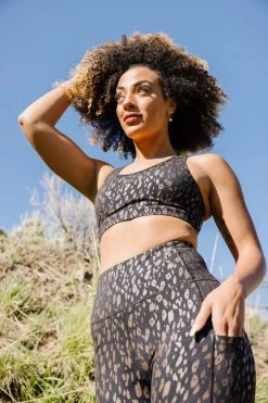 Maven Thread Inspire Leggings - Black W/Brown Leopard | MT SPORT Bottoms