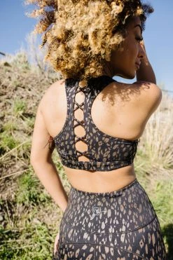 Maven Thread Courage Sports Bra - Black W/Brown Leopard | MT SPORT