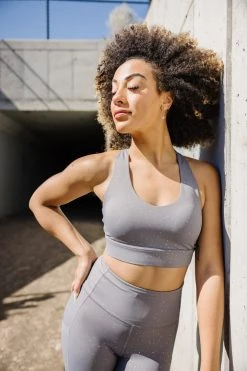 Maven Thread Criss Cross Sports Bra - Silver Glitter | MT SPORT