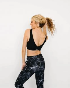 Maven Thread Mesh V-Neck Sports Bra - Black | MT SPORT