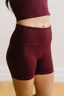 Maven Thread Biker Shorts - 4'' - Burgundy | MT LUXE