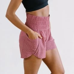 Maven Thread Bottoms Trainer Shorts - Mauve Polkadot