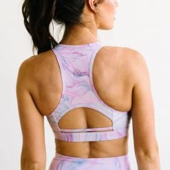 Maven Thread Tops Power Sports Bra - Pastel Marble | MT SPORT