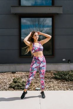 Maven Thread Bottoms Inspire Leggings - Maroon Floral | MT SPORT