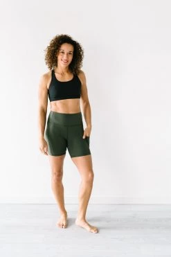 Maven Thread Biker Shorts - 8'' - Olive Green | MT LUXE