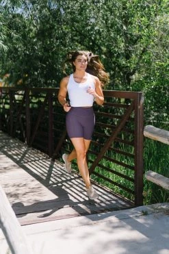 Maven Thread Bottoms Ribbed Biker Shorts - 6'' - Eggplant