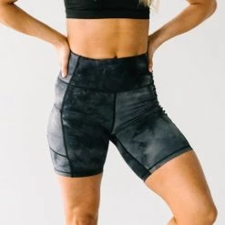 Maven Thread Biker Shorts - 8'' - Black Tie Dye | MT LUXE Bottoms