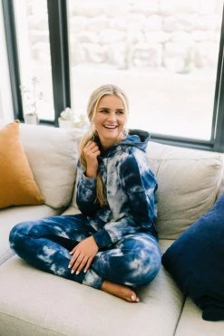 Maven Thread Tops Crop Hoodie - Navy Tie Dye 24 Maven Thread Tops Crop Hoodie - Navy Tie Dye