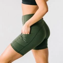 Maven Thread Biker Shorts - 8'' - Olive Green | MT LUXE