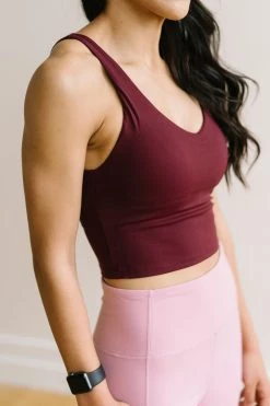 Maven Thread Crop Tank Sports Bra - Burgundy | MT LUXE Tops 15 Maven Thread Crop Tank Sports Bra - Burgundy | MT LUXE Tops