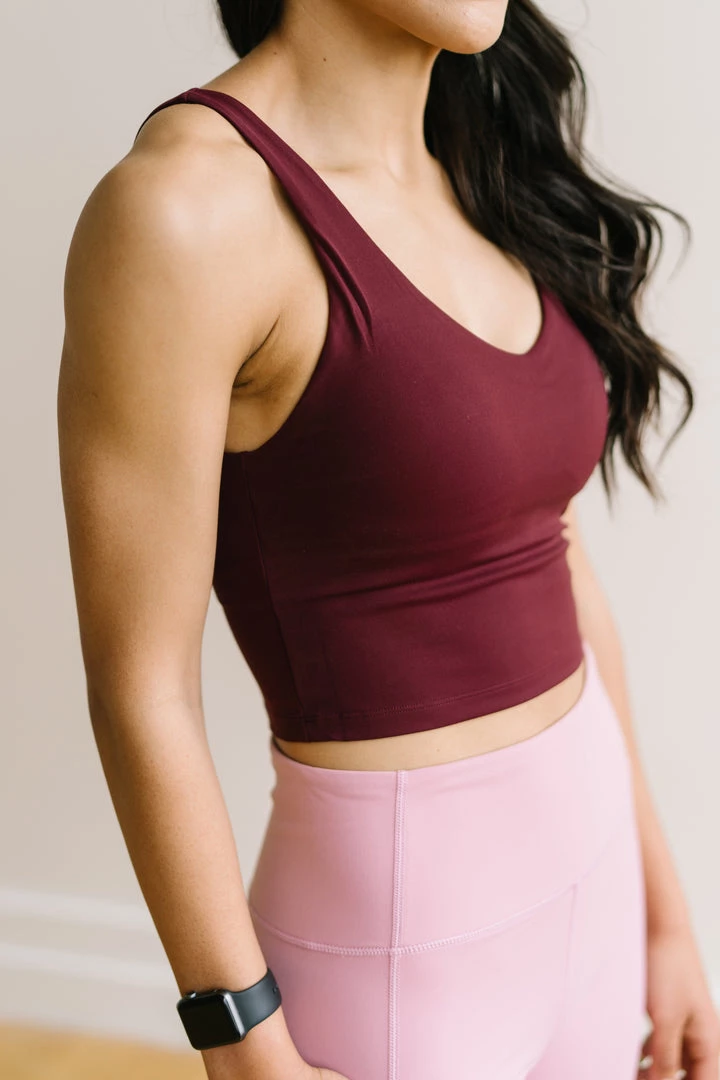 Maven Thread Crop Tank Sports Bra - Burgundy | MT LUXE Tops 8 Maven Thread Crop Tank Sports Bra - Burgundy | MT LUXE Tops