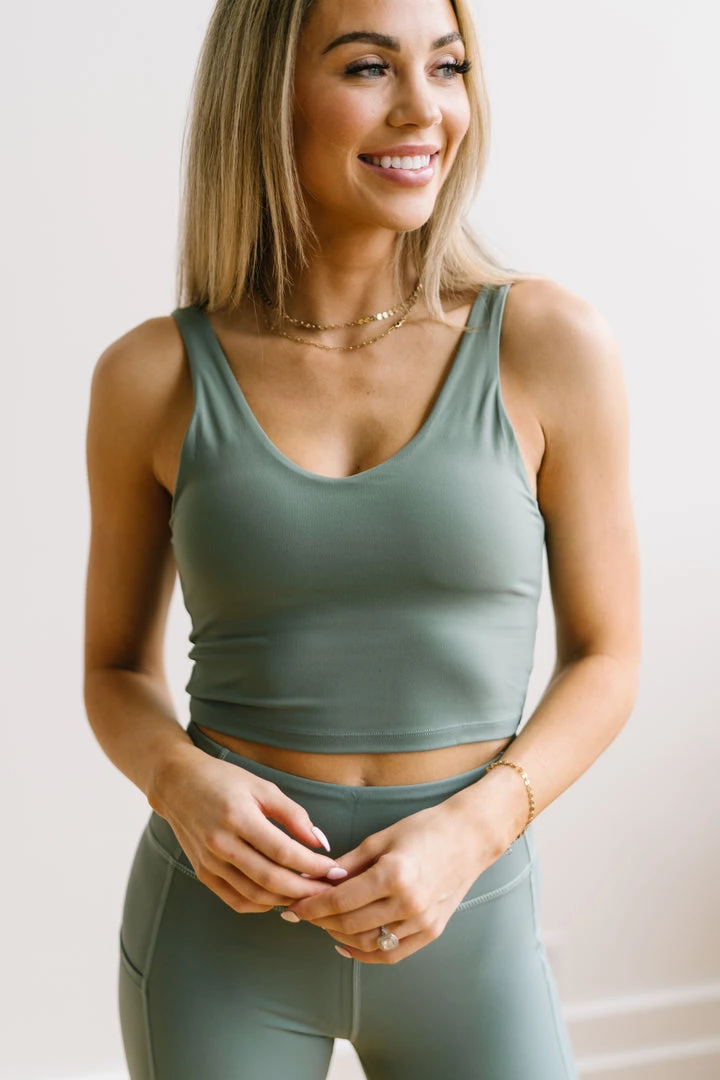 Maven Thread Crop Tank Sports Bra - Sage | MT LUXE 4 Maven Thread Crop Tank Sports Bra - Sage | MT LUXE