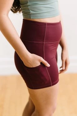 Maven Thread Biker Shorts - 4'' - Burgundy | MT LUXE