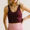 Maven Thread Crop Tank Sports Bra - Burgundy | MT LUXE Tops 1 Maven Thread Crop Tank Sports Bra - Burgundy | MT LUXE Tops