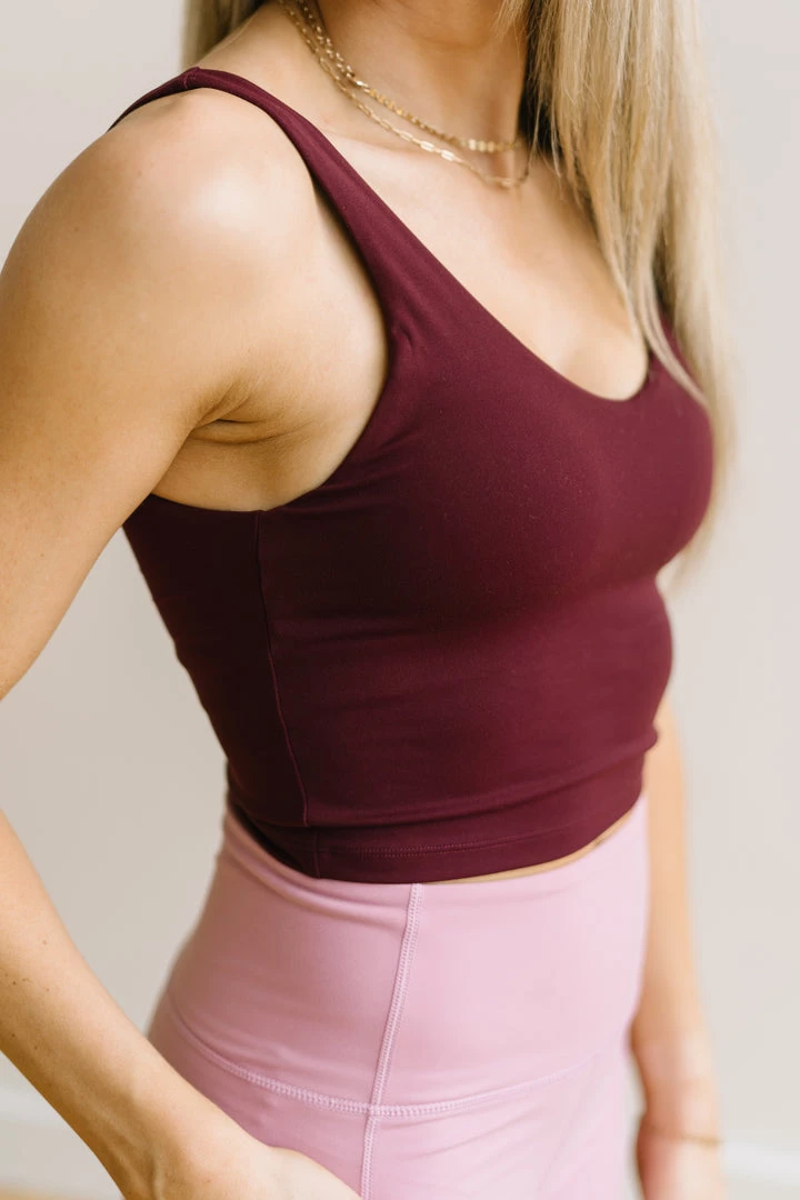Maven Thread Crop Tank Sports Bra - Burgundy | MT LUXE Tops 4 Maven Thread Crop Tank Sports Bra - Burgundy | MT LUXE Tops