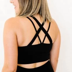 Maven Thread Criss Cross Sports Bra - Black | MT LUXE