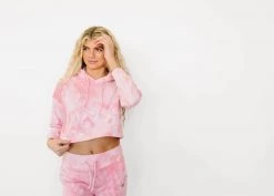 Maven Thread Tops Crop Hoodie - Pink Tie Dye 19 Maven Thread Tops Crop Hoodie - Pink Tie Dye
