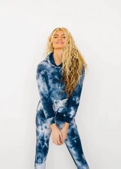 Maven Thread Tops Crop Hoodie - Navy Tie Dye 20 Maven Thread Tops Crop Hoodie - Navy Tie Dye