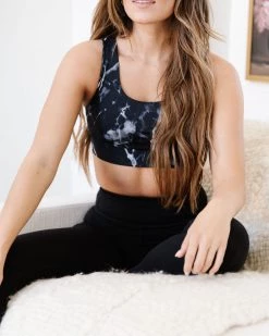Maven Thread Fierce Sports Bra - Black Marble | MT SPORT Tops