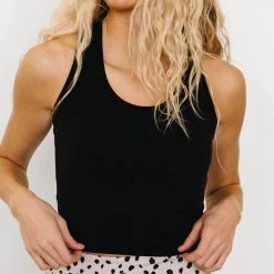 Maven Thread Tops Renew Crop Tank - Black | MT LUXE