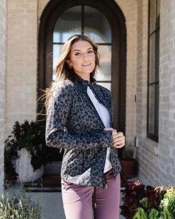 Maven Thread Running Jacket - Grey Leopard Tops
