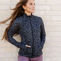 Maven Thread Running Jacket - Grey Leopard Tops
