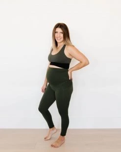 Maven Thread Bottoms Maternity Leggings - Olive | MT LUXE