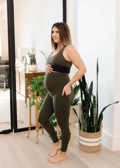 Maven Thread Bottoms Maternity Leggings - Olive | MT LUXE
