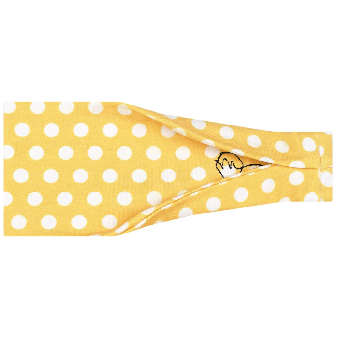 Maven Thread Yellow Polkadot - 4'' Headband Single 3 Maven Thread Yellow Polkadot - 4'' Headband Single