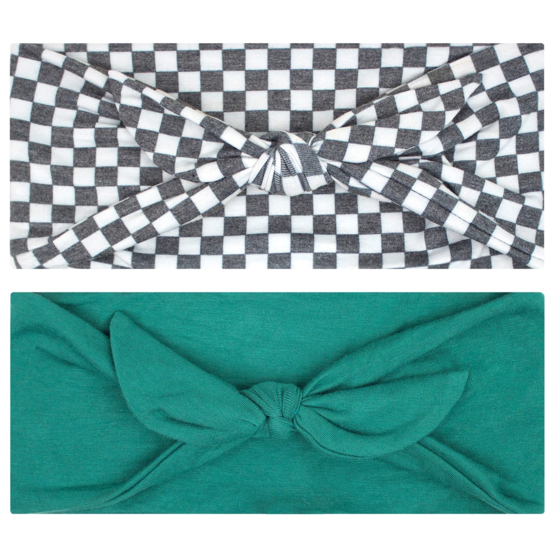 Maven Thread CHECKERED - 4'' Bow Headband Bow Headbands 3 Maven Thread CHECKERED - 4'' Bow Headband Bow Headbands