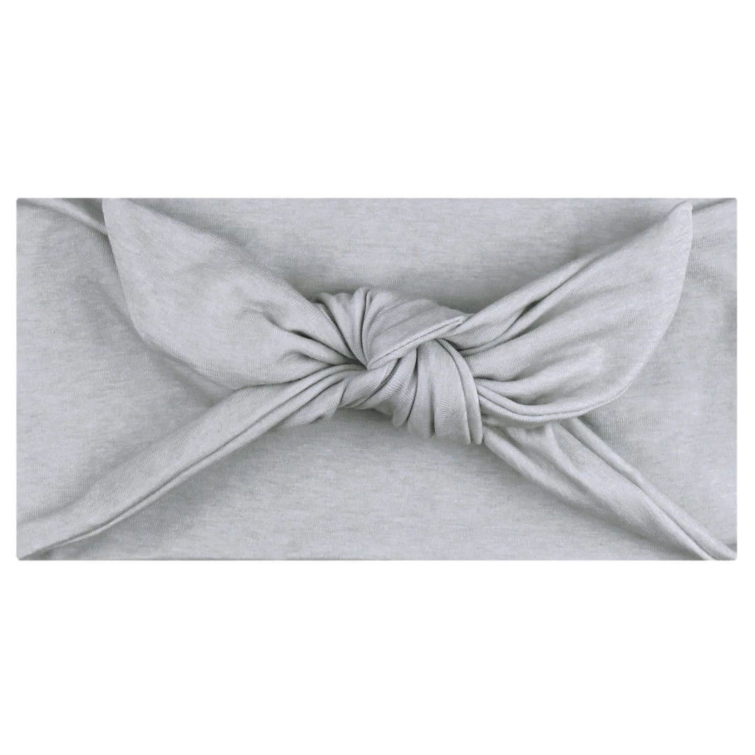 Maven Thread Grey - 4'' Bow Headband Single 4" Single Headbands 3 Maven Thread Grey - 4'' Bow Headband Single 4" Single Headbands