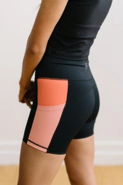 Maven Thread Biker Shorts - 4'' - Peach Colorblock | MT SPORT Bottoms