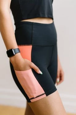 Maven Thread Biker Shorts - 4'' - Peach Colorblock | MT SPORT Bottoms