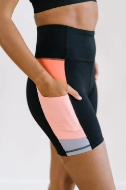 Maven Thread Biker Shorts - 6'' - Peach Colorblock | MT SPORT