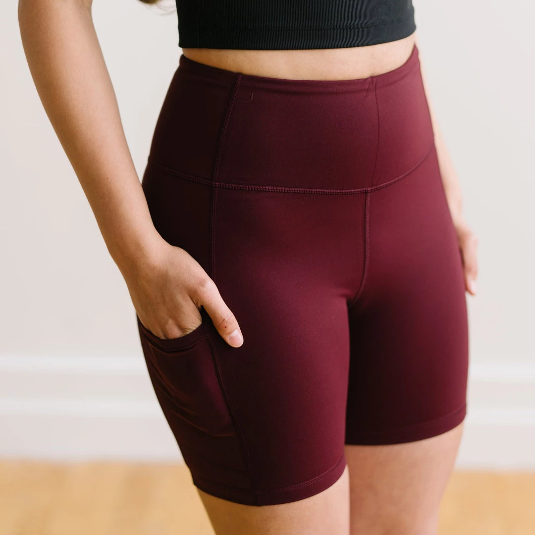 Maven Thread Biker Shorts - 6'' - Burgundy | MT LUXE 3 Maven Thread Biker Shorts - 6'' - Burgundy | MT LUXE