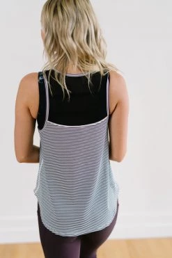 Maven Thread Breathe Tank - B&W Stripe