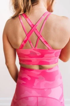 Maven Thread Criss Cross Sports Bra - Pink Camo | MT SPORT Tops