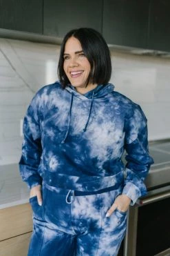 Maven Thread Tops Crop Hoodie - Navy Tie Dye 29 Maven Thread Tops Crop Hoodie - Navy Tie Dye