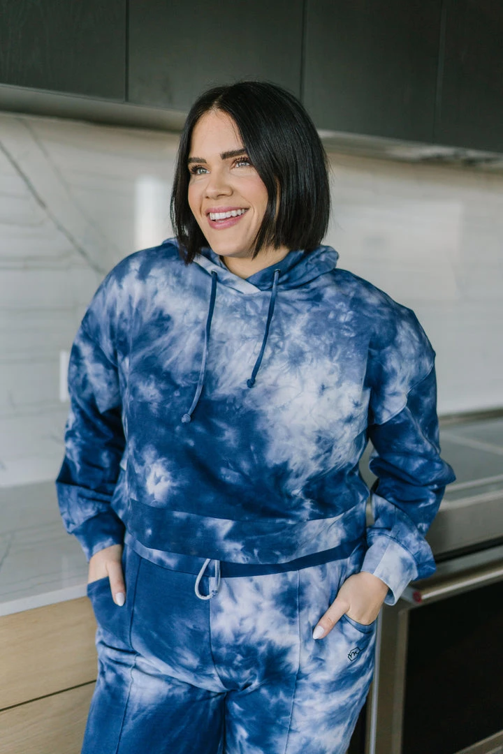 Maven Thread Tops Crop Hoodie - Navy Tie Dye 16 Maven Thread Tops Crop Hoodie - Navy Tie Dye