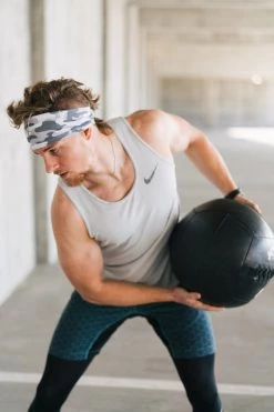 Maven Thread White Camo - 4'' Looser Fit Headband (Unisex) 4" Headbands