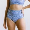 Maven Thread Swim High Rise Bottoms - Blue Floral