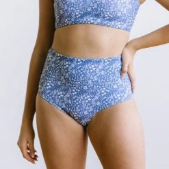 Maven Thread Swim High Rise Bottoms - Blue Floral