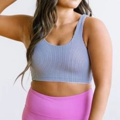 Maven Thread Oasis Bikini Top - B&W Stripe Swim