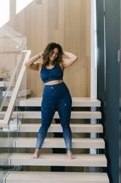 Maven Thread Inspire Leggings - Navy Moons | MT SPORT Bottoms