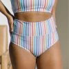 Maven Thread Swim High Rise Bottoms - Rainbow Stripe
