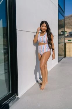 Maven Thread Swim High Rise Bottoms - Rainbow Stripe 11 Maven Thread Swim High Rise Bottoms - Rainbow Stripe