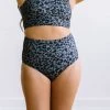 Maven Thread High Rise Bottoms - Grey Leopard Swim